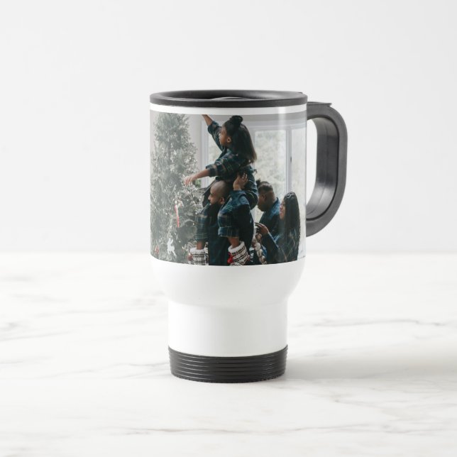 Personalized Family Christmas Photo  Travel Mug (Front Right)