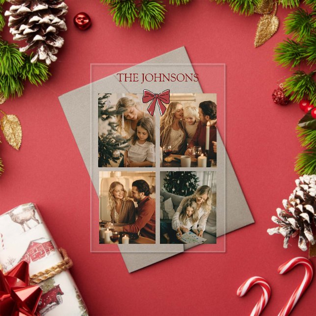 Personalized Family Christmas Photos Acrylic Card Acrylic Invitations (Insitu (Holiday))