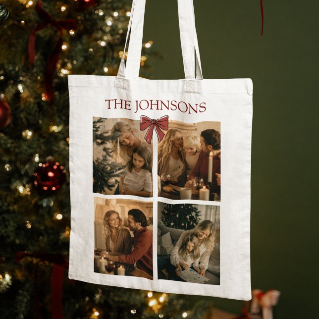 Personalized Family Christmas Photos Tote Bag (Creator Uploaded)