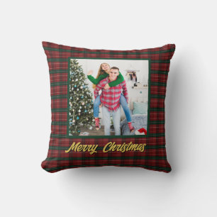 Personalized Family Christmas Stylish Photo Cushion