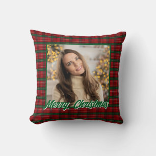 Personalized Family Christmas Stylish Photo Cushion