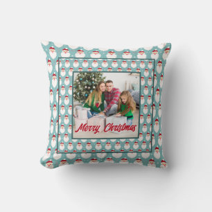 Personalized Family Christmas Stylish Photo Cushion