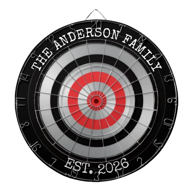 Personalized Family Dartboard Wall Art Sign (Front)