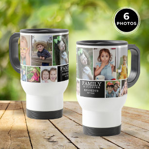 Personalized  Family Is Forever 10 Photo Collage Travel Mug