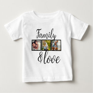 Personalized Family & Love Photo Collage Baby T-Shirt