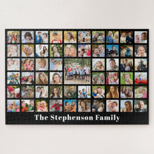 Personalized Family Name 57 Photo Collage Jigsaw Puzzle