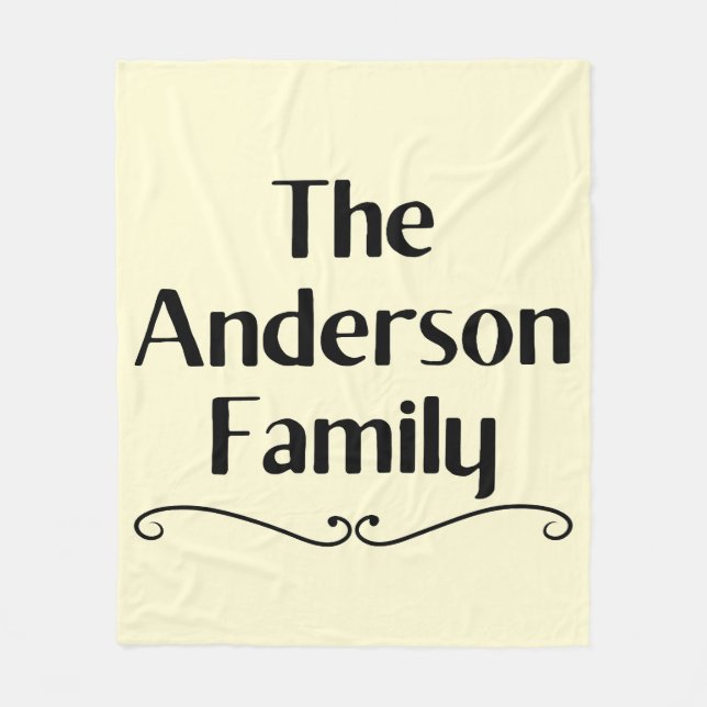 Personalized Family Name Blanket – Neutral Beige M (Front)