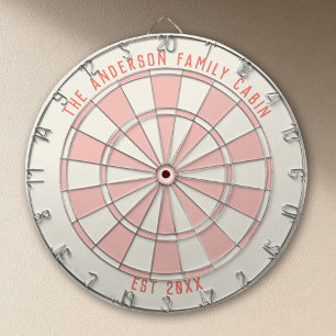 Personalized Family Name Custom Pink Game Room  Dartboard