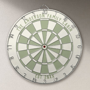 Personalized Family Name Custom Sage Game Room  Dartboard