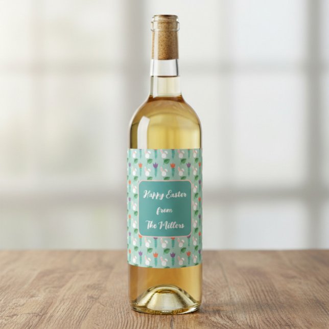 Personalized Family Name Easter Wine Label (Creator Uploaded)