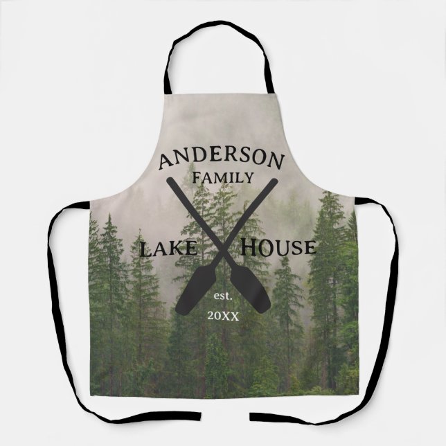 Personalized Family Name Lake House  Apron (Front)