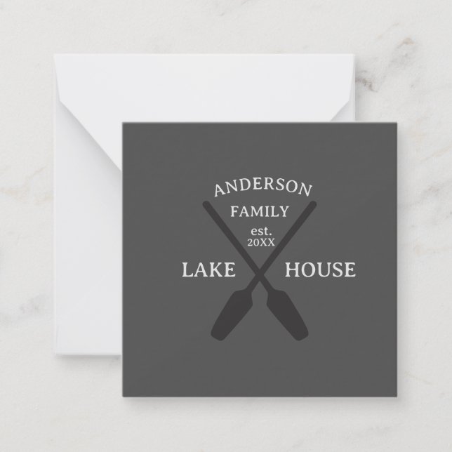 Personalized Family Name Lake House  Card (Front)