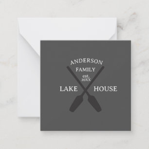 Personalized Family Name Lake House  Card