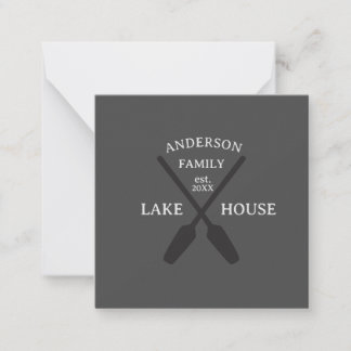 Personalized Family Name Lake House Card
