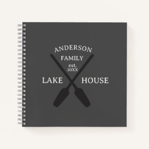 Personalized Family Name Lake House  Notebook