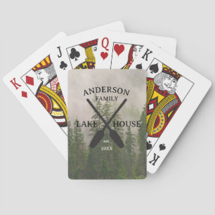 Personalized Family Name Lake House Playing Cards