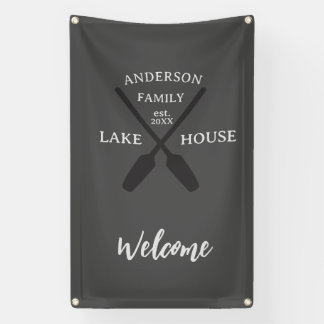 Personalized Family Name Lake House Welcome Banner