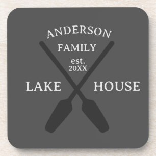 Personalized Family Name Lake House Welcome Coaster