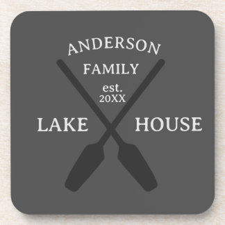 Personalized Family Name Lake House Welcome Coaster
