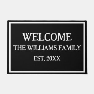 Personalized Family Name Monogram Doormat  