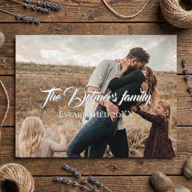 Personalized Family Name Script Photo  Postcard (A Keepsake They’ll Keep Forever.)