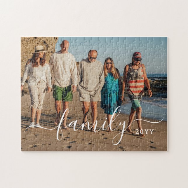Personalized Family Photo and Text Jigsaw Puzzle (Horizontal)