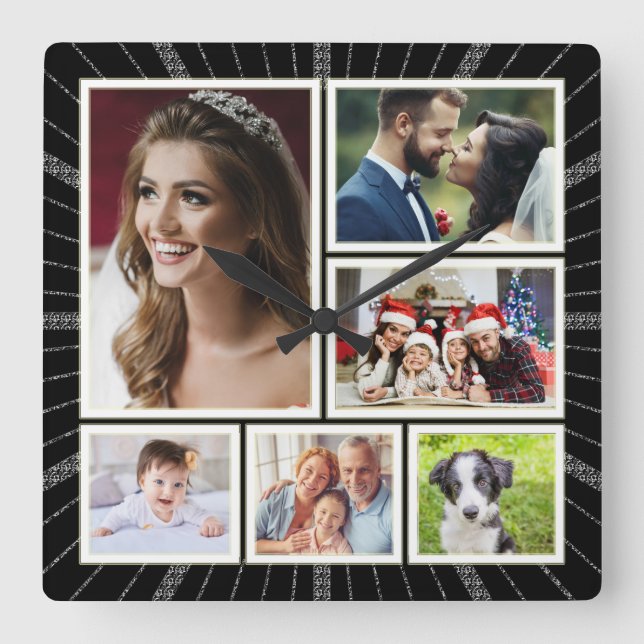Personalized Family Photo Collage Clock (Front)