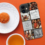 Personalized Family Photo Collage Monogram Quotes Case-Mate iPhone Case<br><div class="desc">This modern and elegant family photo collage design is perfect for any loving and sweet family. It features four customizable photographs, two quotes, and your family monogram. The quotes include, "Family. Together is our favorite place to be, " and, "A little bit crazy. A little bit loud. A whole lot...</div>