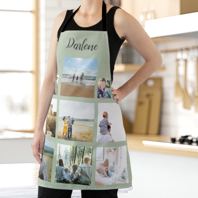 Personalized Family Photo Collage Name Apron (Creator Uploaded)