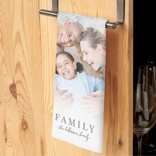 Personalized Family Photo Collage Tea Towel