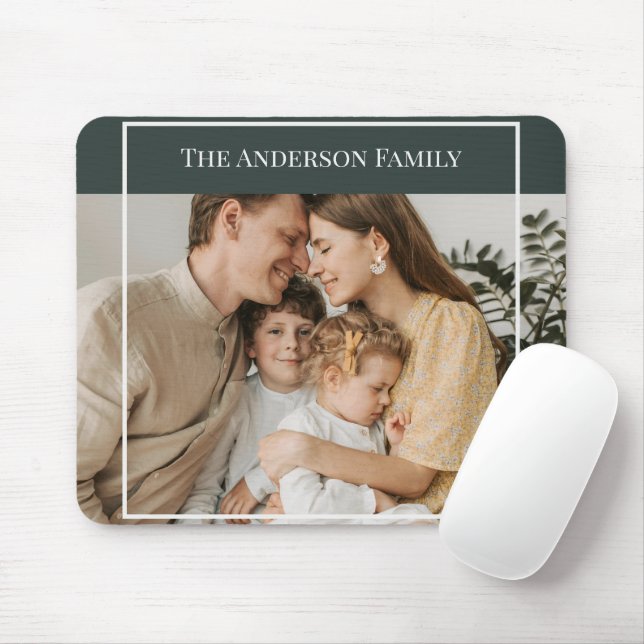 Personalized Family Photo | Custom Family Name  Mouse Mat (With Mouse)