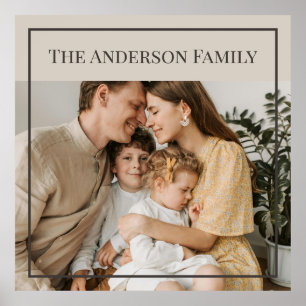 Personalized Family Photo   Custom Family Name  Poster
