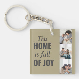 Personalized Family Photo Full of Joy Valentine's Key Ring