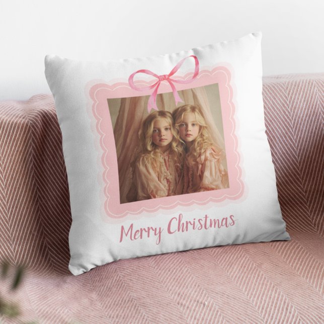 Personalized Family Photo Merry Christmas Pillow (Creator Uploaded)