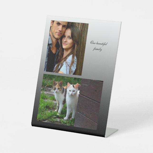 Personalized family photo, pedestal sign (Front)