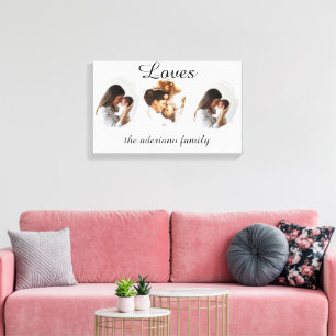 Personalized Family Photo Poster – Custom Name  Canvas Print