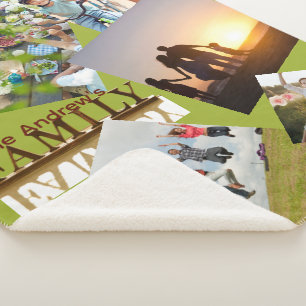 Personalized Family Photo Sherpa Blanket