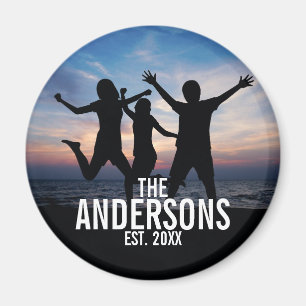 Personalized Family Photo with Family Name Magnet