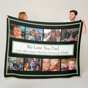 Personalized Family Photos   Gifts for Dad    Fleece Blanket
