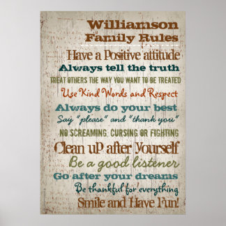 Personalized Family Rules House Sign