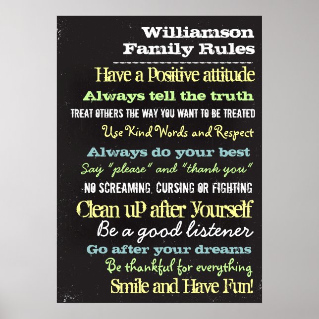 Personalized Family Rules House Sign (Front)