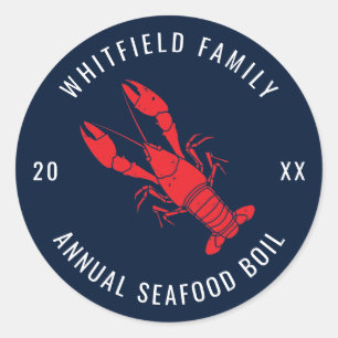 Personalized Family Summer Lobster Boil Classic Round Sticker