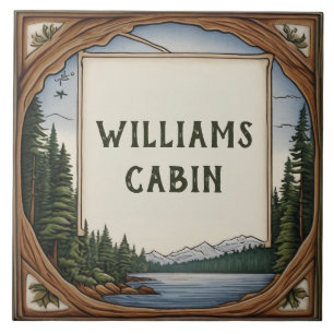 Personalized Family Surname Cabin Last Name Plaque Tile