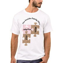 Personalized Family T-Shirt - Three Puzzle Pieces