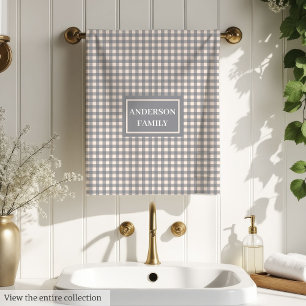 Personalized Family Towels Elegant Plaid Design