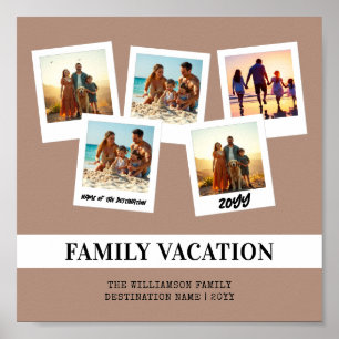 Personalized Family Vacation Modern Snapshot Style Poster