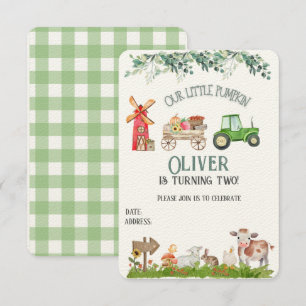 Personalized farm birthday invitation card