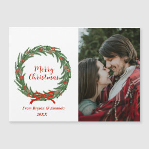 Personalized Farmhouse Wreath Magnetic Holiday Car