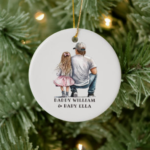 Personalized Father and Daughter (4) Ceramic Tree Decoration