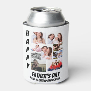 Personalized Father's Day  9 Photo Collage  Can Cooler